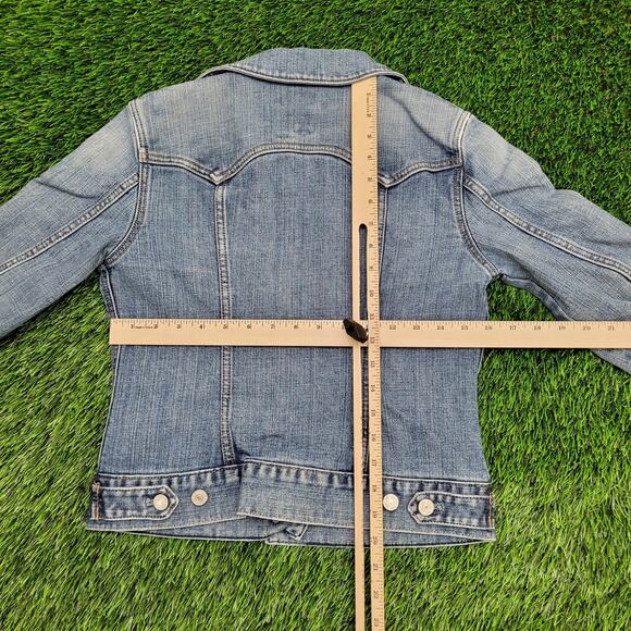 Vintage 90s GAP Denim Jacket Womens 2XS/XS 16x20 Faded Blue - Picture 4 of 15